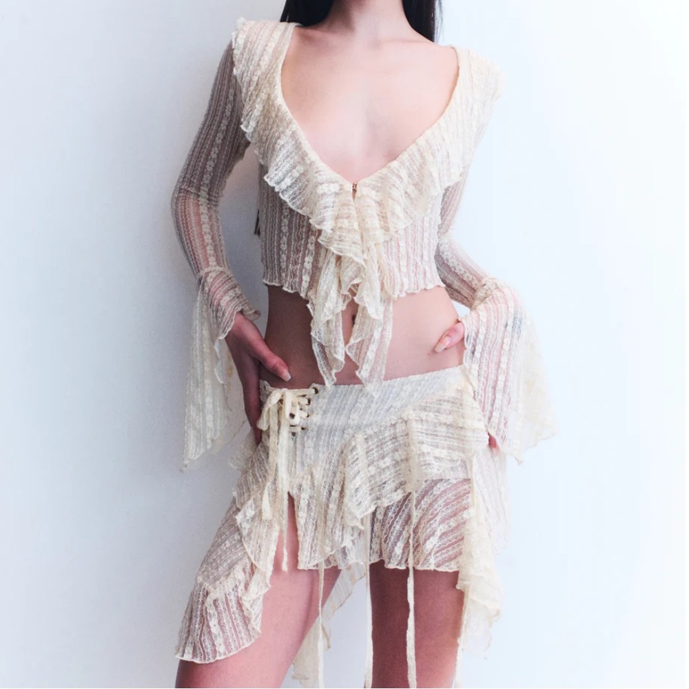 NWT Raga Malak BEIGE ZIDA SKIRT